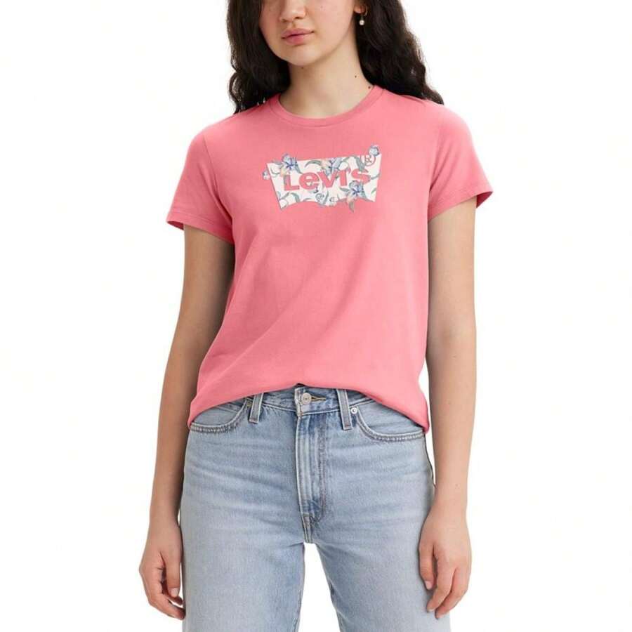 Levi's | Áo thun cotton có logo đồ họa hoàn hảo dành cho nữ - Bw Hoa nhiệt đới Fill Tameless Rose - Xem 1