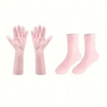 2pcs Moisturizing Hand Mask, Foot Mask, Moisturizing Long Socks/Gloves, Foot Care Socks, Prevent Dry Cracked Heels And Soften Rough Skin, Reusable