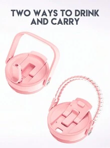 40oz Handled Vacuum Insulated Water Bottle, Stainless Steel Thermos Flask, Keeps Hot Or Cold For 34 Hours/10 Hours, Leak-Proof Lid And Straw, Portable Insulated Tumbler For Outdoor Camping, Hiking, Driving And Travel - Pink - View 4