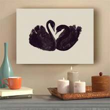 1入組無框畫布海報，古董天鵝油畫，中性牆面藝術打印，農村風格育嬰室牆壁藝術品，適用於客廳牆面裝飾，臥室牆壁裝飾和家居裝飾 - 彩色 - 查看 3