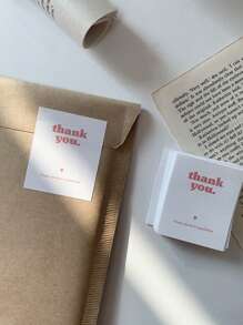 30pcs Simple 5x6cm Rectangular Thank You Stickers For Gift Wrapping Decoration Back To School School Supplies - Multicolor - View 1