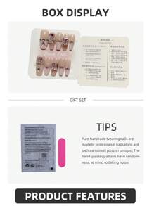 10入組簡約優雅粉色貓眼水晶指甲，純手工製作的 Y2K 手鑲鑽手工假甲，純淨柔嫩的少女感裸粉色款式，含有杏仁形高端簡約優雅的粉色香氛鑽石魔鏡粉糖水晶裝飾，可供所有女性每天穿搭、派對、假期、約會、婚禮美甲使用。含有1pc凝膠和1pc美甲棒。美甲貼片工具。 - 粉色 - 查看 6