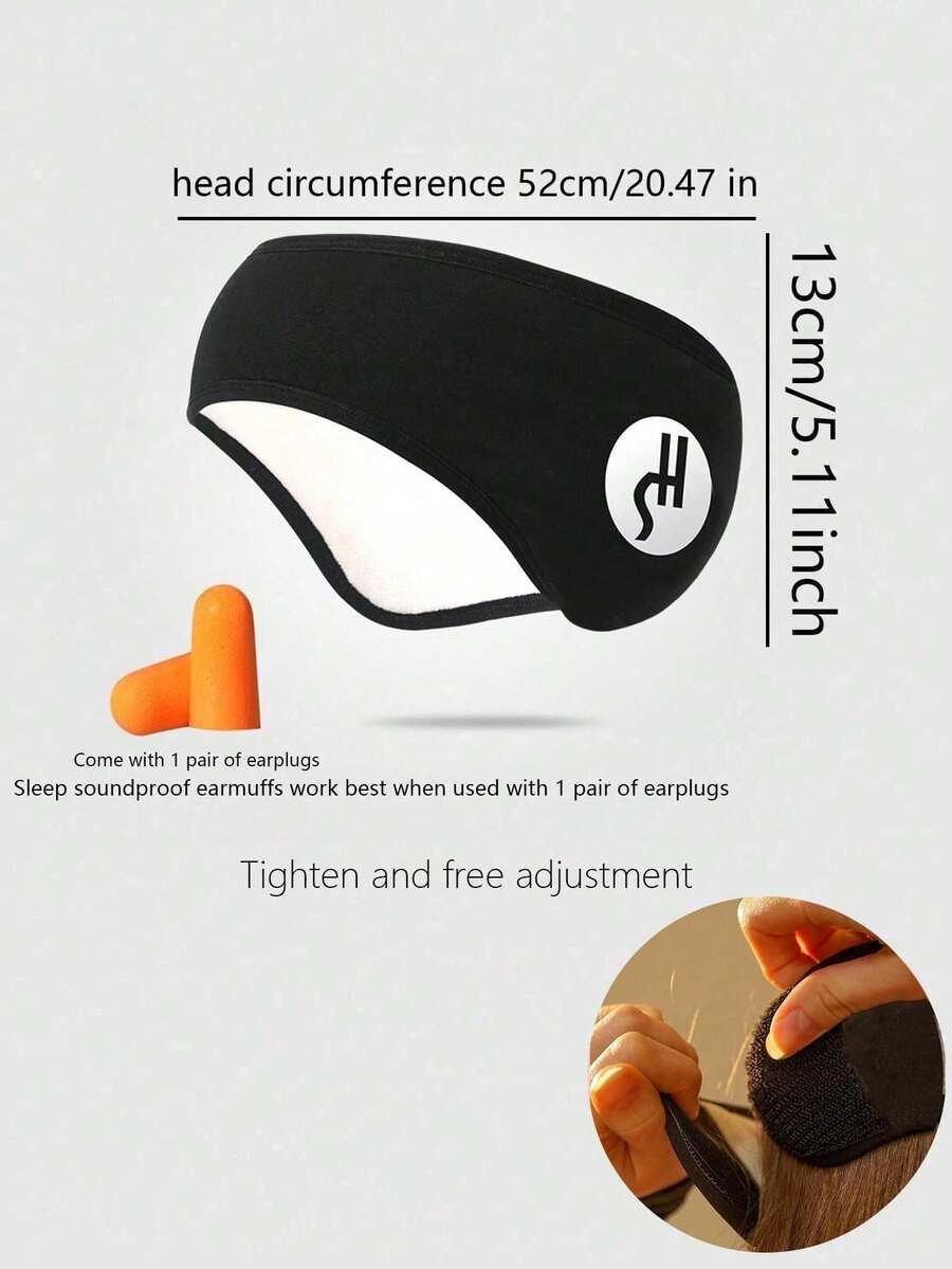 1pc Adjustable Sleep Noise Cancelling Ear Muffs With HookAndLoop Eye