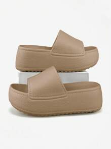 Women's Platform Slide Sandals,Fashionable And Comfortable Thick-Soled High Slippers For Summer Beach Outdoor Activities - Coffee Brown - View 4