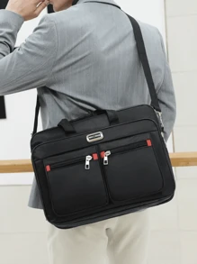 1 pieza Bolsa de gran capacidad con estilo para trayectos y documentos, con compartimento para portátil. Bolsa universitaria de verano, ideal como regalo de Navidad, Acción de Gracias, vacaciones de invierno. Bolsa de mensajero, maletín, bolsa para ordenador portátil, bolsa de viaje, bolso de mano, bolso casual de moda, bolso de Goyard, bolso, bolso de hombre, esenciales para hombres, todo en uno.