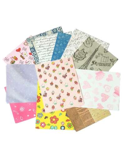Paquete de 100 hojas Decoradas Surtida Diferentes Diseños Tamaño Carta para Manualidades, Uso Escolar