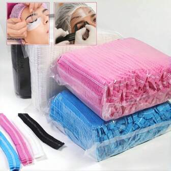 50/100 piezas gorro desechable para injerto de pestañas, gorros de cuidado de belleza, gorro para tatuaje de cejas y labios, gorro de cuidado facial, gorros cosméticos, se puede usar para extensiones, bordados, maquillaje y faciales de pestañas.