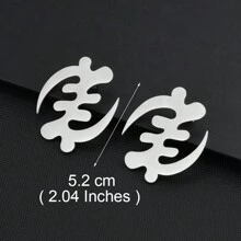 1 Paar 5,2 cm/7,3 cm Afrikanisches Symbol Große Ohrringe Adinkra Gye Nyame Übertreibung Ohrstecker Schmuck
