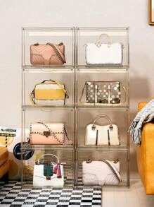 Closet Organizers And Storage Clear Handbag Storage ,Purse Organizer For Closet System 1 Packs Acrylic Display Case , Plastic Storage Containers With Magnetic Door Box Organizers For Collectibles - 1 Pack - View 2