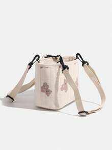 Cute Teddy Bear Bucket Bag Multipurpose Shoulder Bag Storage Bag - Beige - View 8