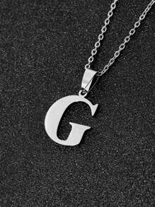 1pc Minimalist Fashion Necklace With 26 Non-Fading Letters, Perfect Gift For Men's Birthdays And Holidays