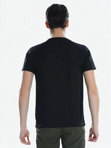 TECTOP Men Quick Dry Lightweight Short Sleeve Running T-Shirts, Sports Gym Performance Activewear, Random Logo Delivery - Black - View 6