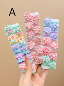 30pcs Floral Hair Scrunchies Set, Gifts For Girls, Daily Use (No Backing Card) - Multicolor - View 3