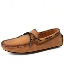 Giày lái xe nam Penny Loafers Casual Vintage Brown Slip-On Slouchy Shoes, Siêu nhẹ, Cỡ lớn, Nâu Valentines - màu nâu - Xem 5