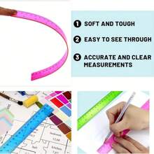 Bộ 6 thước kẻ quảng cáo nhiều màu ngẫu nhiên, kích thước 2.8cm * 30cm, chất liệu nhựa nhẹ, trong suốt và nhiều màu sắc, dụng cụ vẽ cho học sinh, đồ dùng học tập cho năm học mới. - Nhiều màu - Xem 4