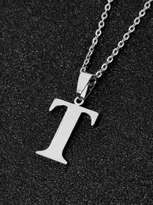 1pc Minimalist Fashion Necklace With 26 Non-Fading Letters, Perfect Gift For Men's Birthdays And Holidays