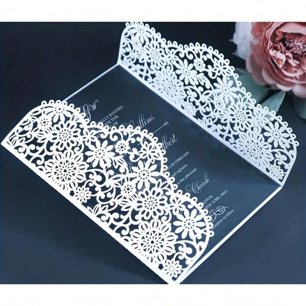 1 pieza Cortador de metal con diseño de flor para invitaciones de boda, manualidades de tarjetas de grabado y estarcido