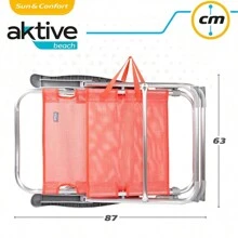 Silla playa plegable aluminio 5 posiciones Flamingo 48X57X99 cm con asa. ✅ Entrega 24/48h a España (península) - Mesas y Sillas de Playa - Camping - Muebles Para El Aire Libre - Color Baby - Ref. 62630 - Ver 9