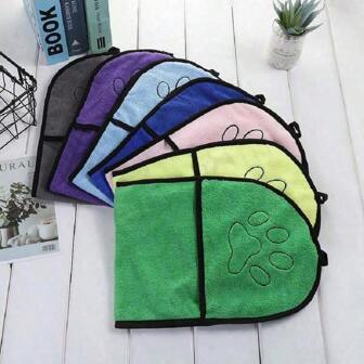 1 pièce Serviette de bain pour animaux domestique super absorbante et à séchage rapide et gant de toilettage pour chats et chiens