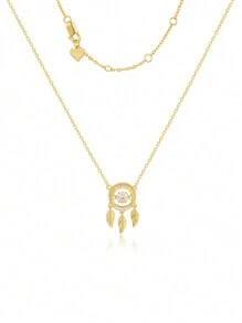 1入組時尚熊形狀吊墜項鍊帶氧化鋯裝飾用品,合適的適用於女性日常穿著和節日禮物