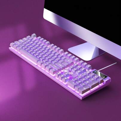 Teclado semimecânico para jogos , Luminoso De Correspondência De Cores , De Computador Com Fio , Acessórios Para De Mesa , Luz De Fundo