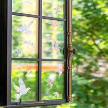 1set/2pcs Exquisite Window Decoration Stickers, Self-Adhesive PVC Laser-Cut Bird-Shaped Decals, Perfect For Creating Ambience - Multicolor - View 6