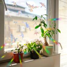 1set/2pcs Exquisite Window Decoration Stickers, Self-Adhesive PVC Laser-Cut Bird-Shaped Decals, Perfect For Creating Ambience - Multicolor - View 3