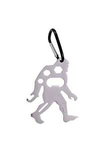 1pc Bigfoot Yeti Multifunctional Backpack Pendant Keychain, Portable And Suitable For Outdoor Camping - Silver - View 1