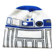 Star Wars Gorro tejido con diseño de cara de R2-D2 de Disney (blanco/azul) - Blanco azul - Ver 2