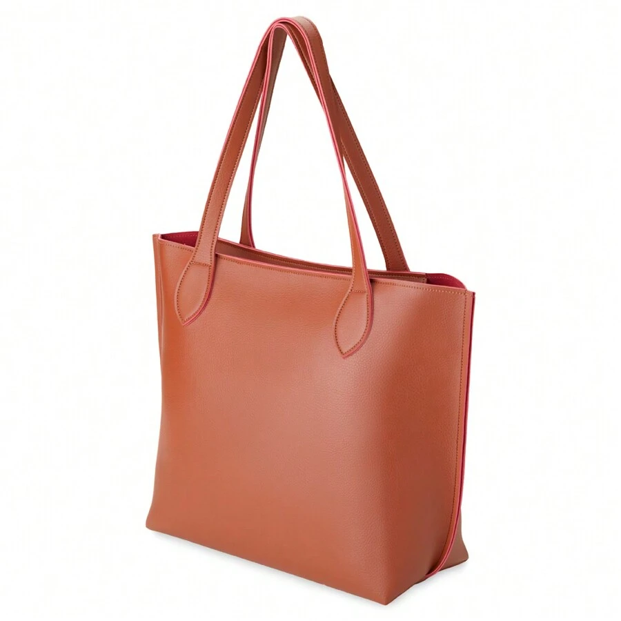 Bolsa Social Feminino  Premium Bolso Externo Ziper - Caramelo - Visão 1