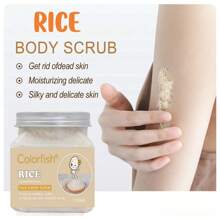 350ml Rice Body Scrub With Walnut Particles For Deep Cleansing And Exfoliating, Remove Dead Skin And Hydrate, Nourish Skin Care