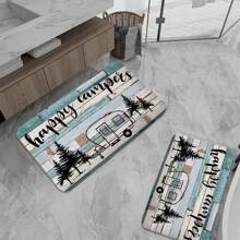1/2 chiếc Thảm phòng tắm in họa tiết ô tô cắm trại vân gỗ, Thảm tắm siêu mềm chống trượt thấm hút chống trượt, Thảm tắm có thể giặt được cho nhà bếp phòng tắm, Phụ kiện trang trí phòng tắm Thảm trải sàn Thảm ngoài trời Thảm cửa Trang trí mùa thu Phụ kiện phòng tắm Trở lại trường - Nhiều màu - Xem 5
