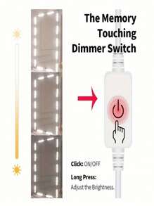 1pc 6/42LED Touch Mirror Light, LED Dressing Light, Stick-On Installation, Adjustable Brightness, USB Light, Stylish Dresser And Bathroom Mirror, Home Decorative Lights(Mirror Not Included)
