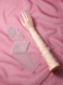 Bridal Accessories - 1 Pair Of Long, Transparent, Thin Elbow-Length Gloves With Fingers For Women's Wedding, Dance Parties, And Events Christmas Fall Clothes For Women Valentine's Day Accessories - Gloves - View 5