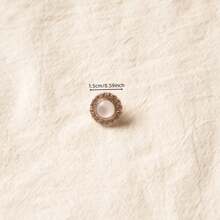 10pcs Plastic Pearlescent With Rhinestones Round/Heart Shaped Buttons With Shank For Women's Shirts, Coats, Blazers. Gold-Plated Plastic DIY Jewelry Headband Buttons