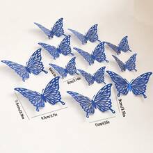 12pcs/Set Butterfly Cake Topper For Birthday Wedding Valentine's Day Cake Decorations - Multicolor - View 8
