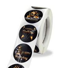 500pcs/Roll Happy Birthday Stickers - Multicolor - View 3