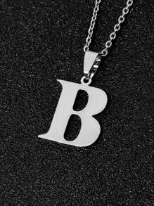 1pc Minimalist Fashion Necklace With 26 Non-Fading Letters, Perfect Gift For Men's Birthdays And Holidays