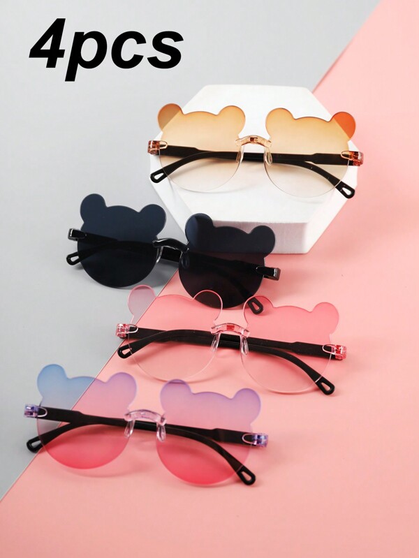 4 pièces/1 pièce Lunettes de mode en forme d'ourson pour enfants, parfait pour un port quotidien