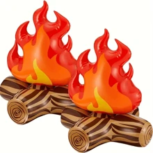 1pc,Inflatable Flame Model Yard Decoration Props PVC Inflatable Bonfire Camping Party Props Party Supplies Campfire Prop Inflatable Camping Stuff - Multicolor - View 5
