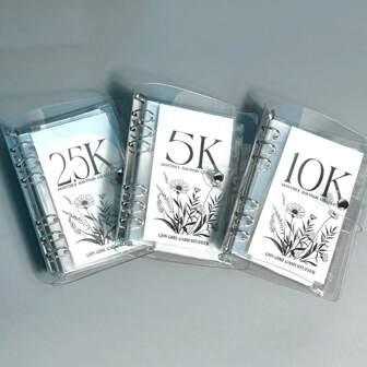 1 件垂直储蓄挑战钱夹活页储蓄夹储蓄挑战 2.5K/5K/10K 活页夹储蓄夫妇 100 天储蓄挑战书，储蓄挑战 10K 活页夹储蓄挑战学校用品，返校