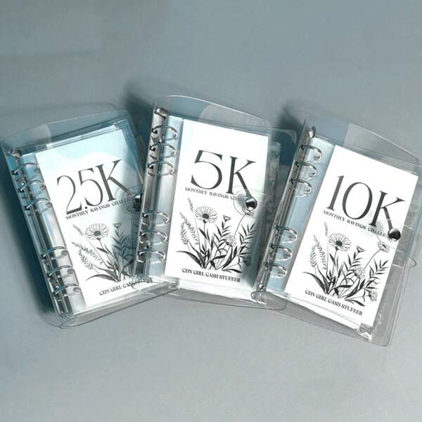 1pc Vertical Savings Challenge Money Clip Loose-Leaf Savings Clip Savings Challenge 2.5K/5K/10K Binder Savings Couple 100-Day Savings Challenge Book, Savings Challenge 10K Binder Savings Challenge School Supplies,Back To School