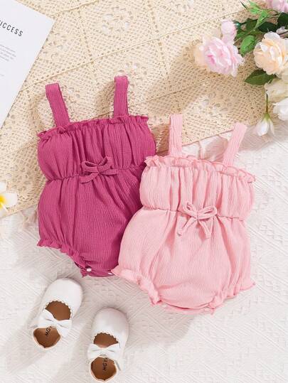 Baby Girl Spring 2pcs/Set Sleeveless Jumpsuit And Shorts