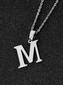 1pc Minimalist Fashion Necklace With 26 Non-Fading Letters, Perfect Gift For Men's Birthdays And Holidays