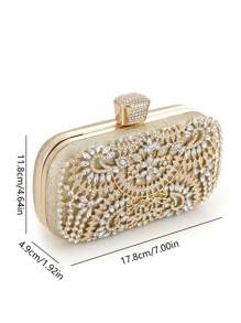 Brillo Centelleante, Glamoroso Brillante, Elegante, Exquisito Bolso De Mano De Noche Para Mujeres, Bolso Embrague Dorado Para Bodas, Bolso De Fiesta Pequeño Con Mango De Metal, Bolso Perfecto Para La Novia Para Bodas, Proms Y Cenas De Fiesta, Bolso De Noche Para Chicas Y Mujeres En Fiestas, Perfecto Para Fiestas, Bodas, Graduaciones, Cenas / Banquetes, El Mejor Regalo Para Mujeres - Dorado - Ver 7