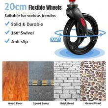 2-In-1 Rollator Walker With Seat, Medical Walker, Foldable Rolling Walker With 8" Wheels, Aluminum Alloy Mobility Walking Aid W/ Height Adjustable Handles, Dual Brake System, Reversible Backrest, Storage Bag (Red) - Red - View 7