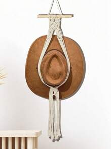 1 pièce/1 set Porte-chapeau en bois macramé, étagère murale tissée pour ranger les chapeaux, organisateur de chapeau fait main, étagère suspendue pour casquettes de cowboy, pour dortoir, étude, derrière la porte, rangement de casquettes de baseball, support à chapeaux bohème pour la maison, chambre à coucher, salle de bain, salon, bureau, décoration de maison, cadeau pour la Saint-Valentin, la Fête des Mères, Pâques, la Fête des Enseignants, le Nouvel An, la remise des diplômes, le printemps, l'été, les festivals, révélation du sexe, anniversaires, mariages, fêtes, le cadeau parfait pour les collègues, les amis et la famille, la rentrée scolaire