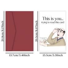 1張有趣的生日賀卡，獨特的生日禮物給爸爸，男士生日賀卡，適用於他、兄弟、丈夫、男友、最好的朋友，40/50生日快樂賀卡，父親節賀卡 - 彩色 - 查看 2