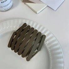 1pc/3pcs Solid Color Scalable Spring Wave Hair Tie, Non-Slip Portable Hair Tie, Fixing Bangs, Hair Pressing Personalized Invisible Headband - Multicolor - View 7