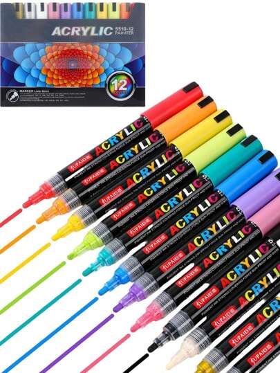 12 PCS Pinturas coloridas al óleo, multifuncionales, adecuadas para múltiples escenas.
